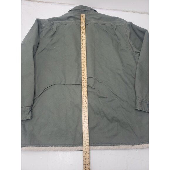 Levi's Shirt Jacket Mens XL Green Sherpa Lined Cotton Button Front Shacket - Picture 10 of 13